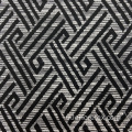 Viskon/Polyester Örme Siyah Beyaz Geometrik Jakarlı Kumaş